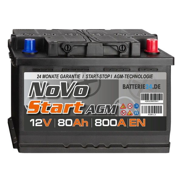 Novo AGM Autobatterie 12V 80Ah