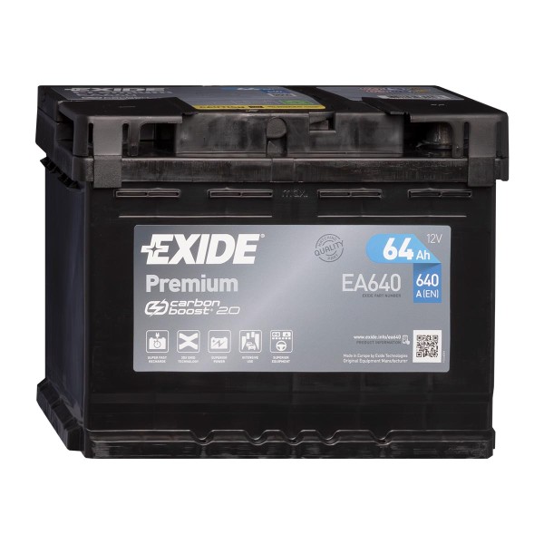 Exide Premium CARBON BOOST 2.0 EA640 Autobatterie 12V 64Ah