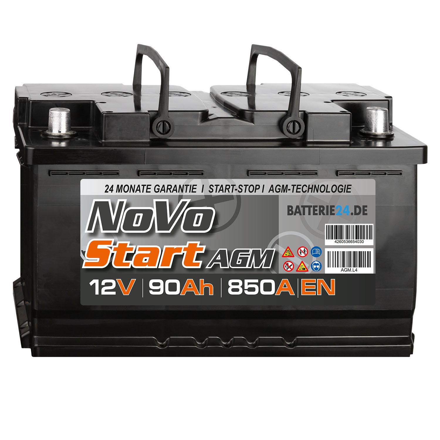 NoVo AGM Autobatterie 12V (80 Ah) : : Auto & Motorrad