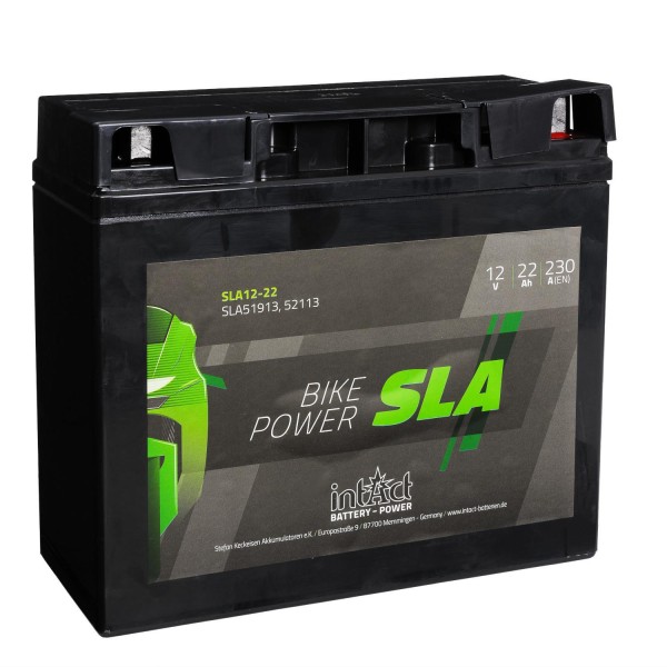 intAct Bike-Power Rasentraktorbatterie SLA12-22 12V 22Ah SLA12-22