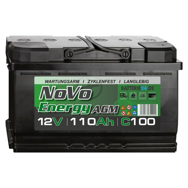 Novo Energy AGM Batterie 12V 110Ah (USt-befreit nach §12 Abs.3 Nr. 1 S.1 UStG)