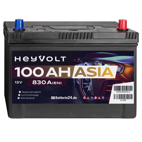 HeyVolt ASIA Autobatterie A100R 12V 100Ah