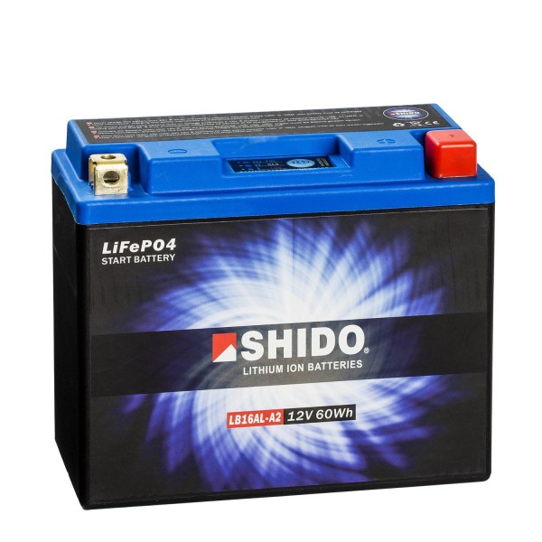 Shido Lithium Motorradbatterie LiFePO4 LB16AL-A2 12V