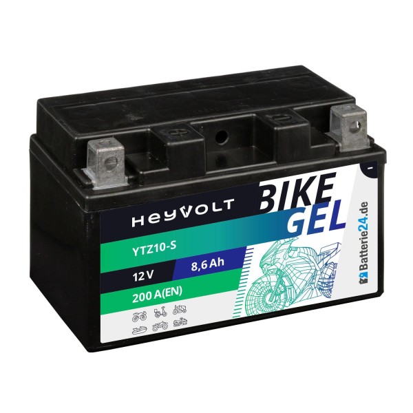 HeyVolt BIKE GEL Motorradbatterie YTZ10-S 50922 12V 8,6Ah