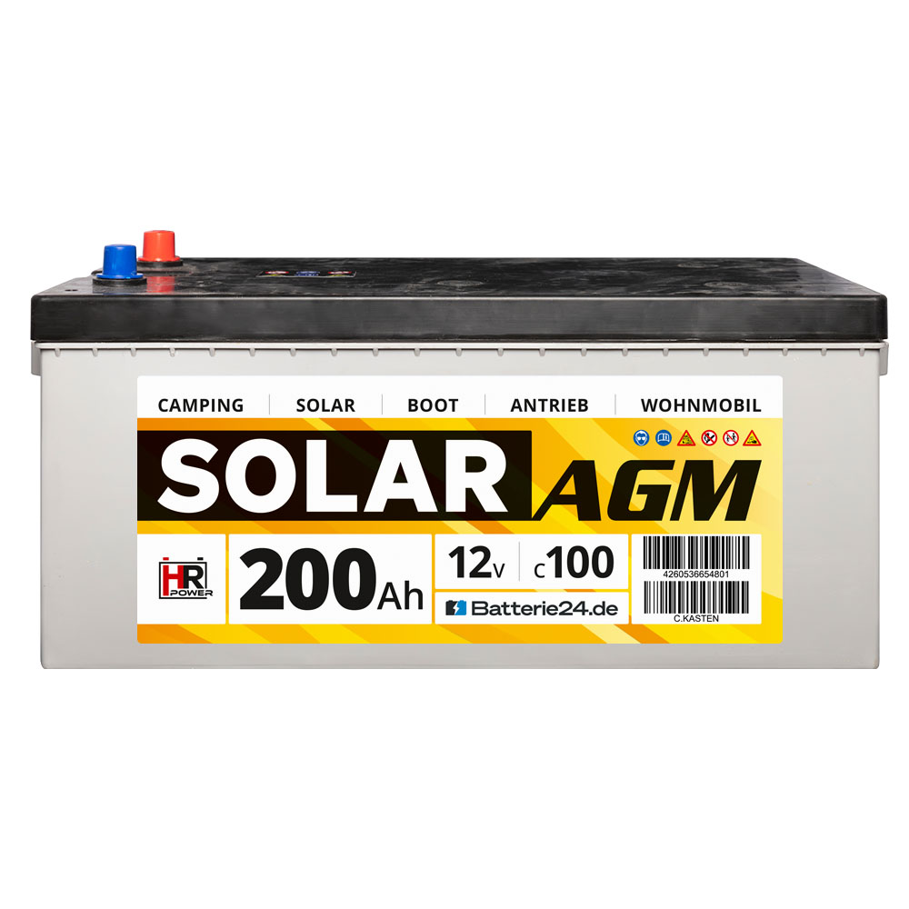 HR Solar AGM 12V 200Ah Versorgungsbatterie