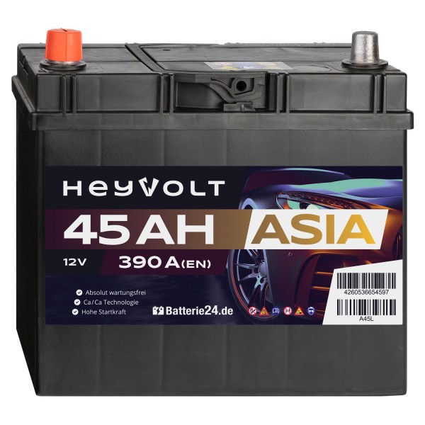 HeyVolt ASIA Autobatterie A45L 12V 45Ah