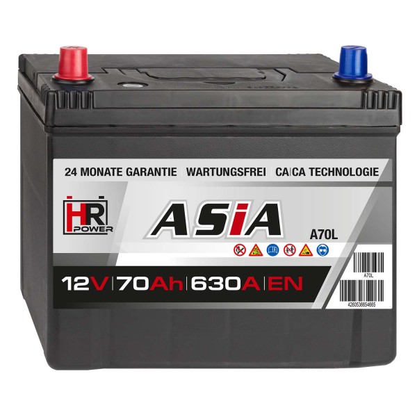 HR HiPower ASIA Autobatterie A70L 12V 70Ah
