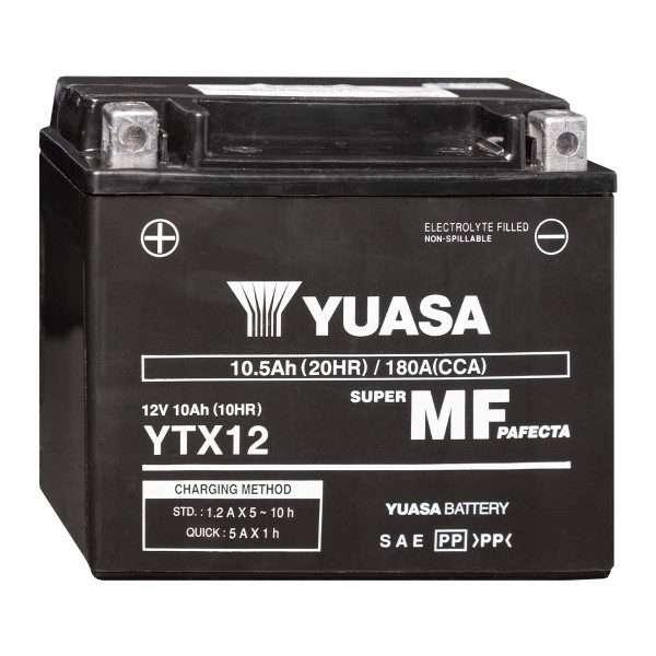 Yuasa YTX12 AGM 12V 10Ah Motorradbatterie