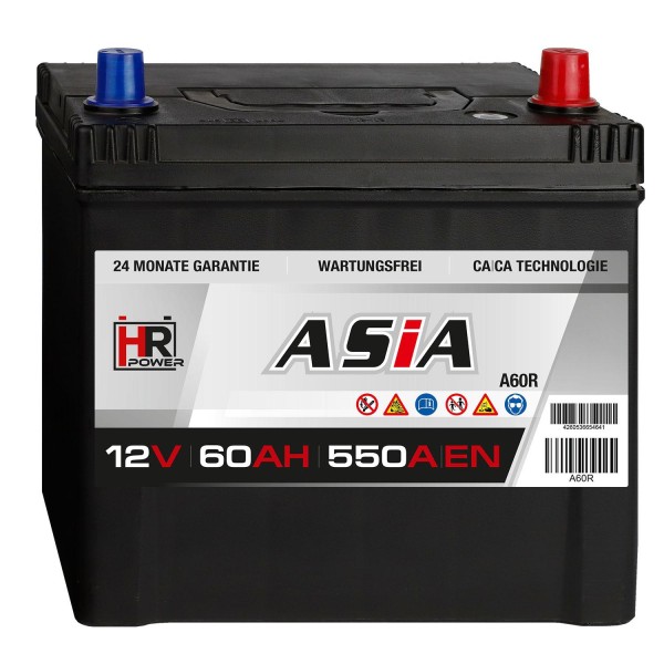 HR HiPower ASIA Autobatterie A60R 12V 60Ah