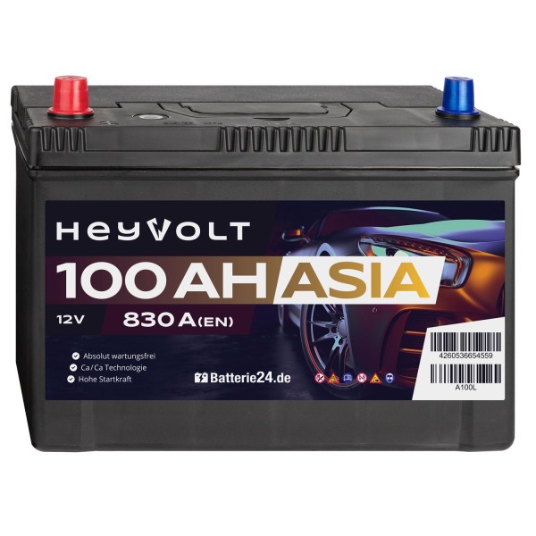 HeyVolt ASIA Autobatterie A100L 12V 100Ah