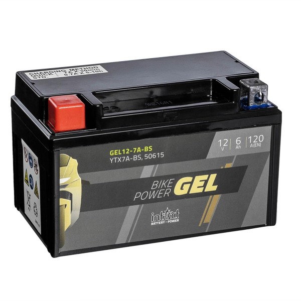intAct Bike-Power Motorradbatterie GEL YTX7A-BS 12V 6Ah 50615 Gel12-7A-BS