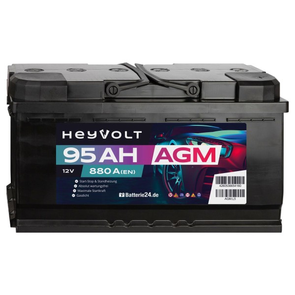 HeyVolt AGM Autobatterie 12V 95Ah