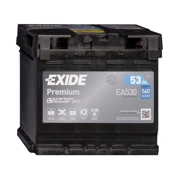 Exide Premium CARBON BOOST 2.0 EA530 Autobatterie 12V 53Ah