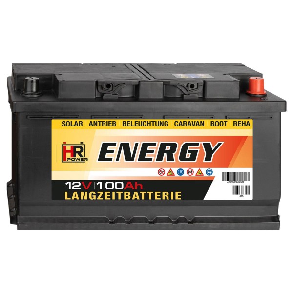 HR-ENERGY Batterie 12V 100Ah (USt-befreit nach §12 Abs.3 Nr. 1 S.1 UStG)