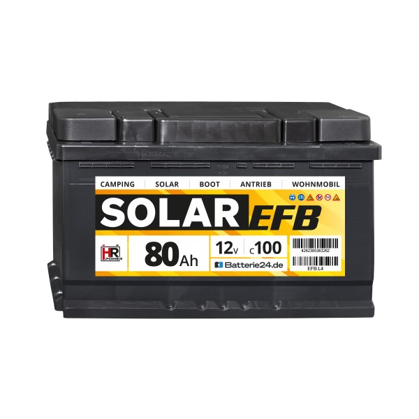 HR Solar EFB 12V 80Ah Versorgerbatterie (USt-befreit nach §12 Abs.3 Nr. 1 S.1 UStG)