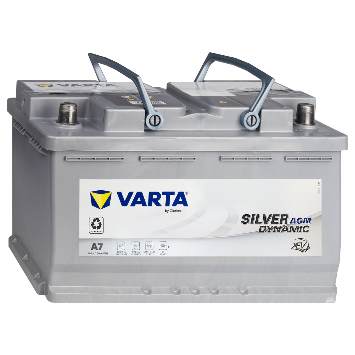 VARTA A7 Silver Dynamic AGM 12V 70Ah 760A Autobatterie Start-Stop 570 901  076, Starterbatterie, Boot, Batterien für