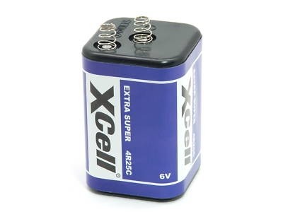 6x XCell 4R25 Block Batterie Zn/C 6V 9500mAh