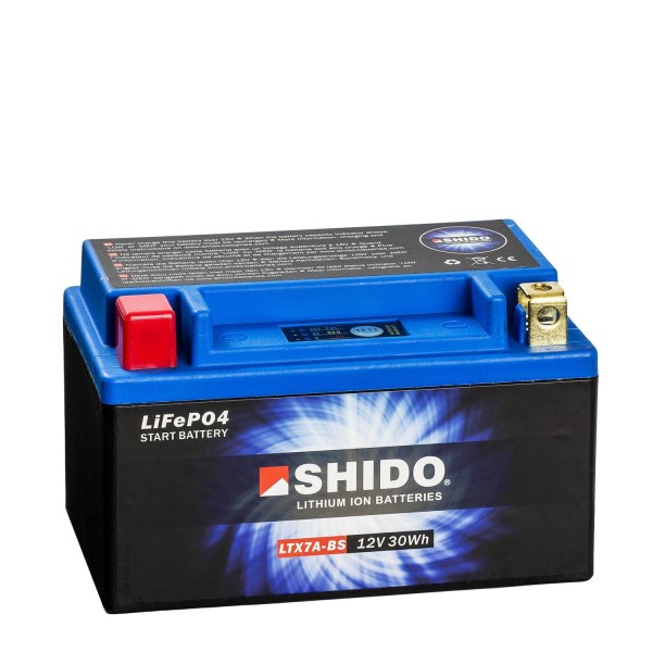 Shido Lithium Motorradbatterie LiFePO4 LTX7A-BS 12V