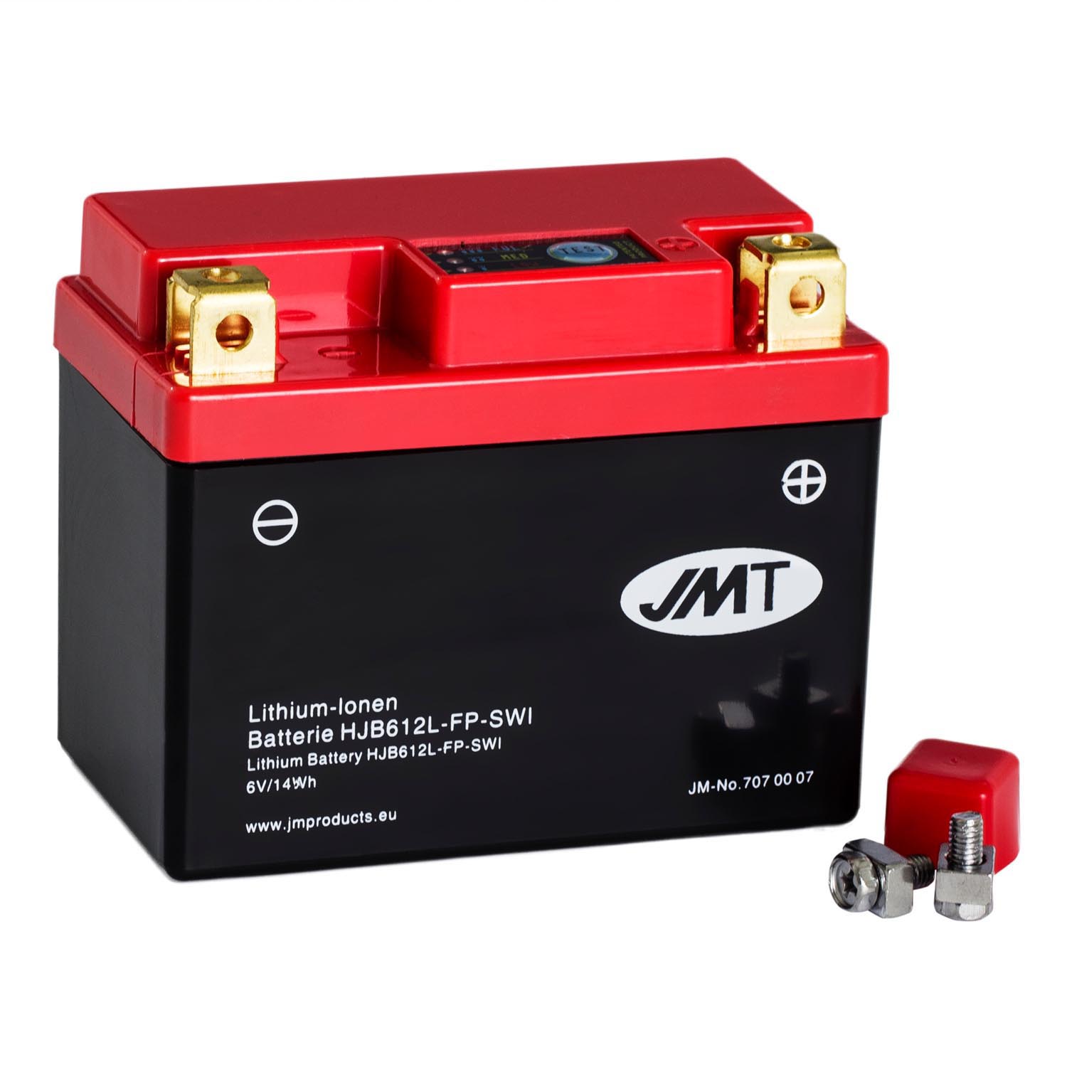 JMT Lithium-Ionen-Motorrad-Batterie HJB612L-FP 6V