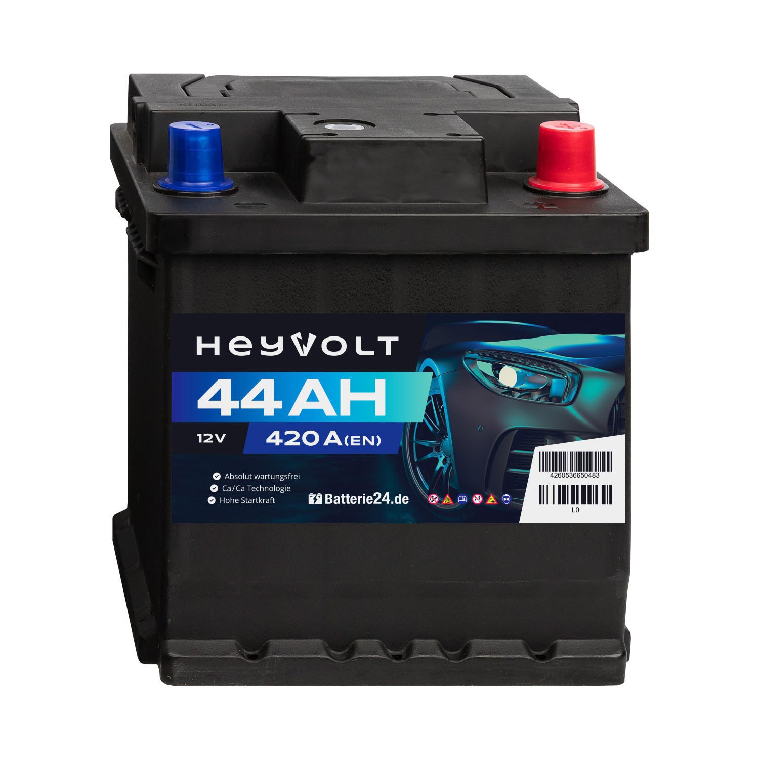 HeyVolt Start Autobatterie 12V 44Ah