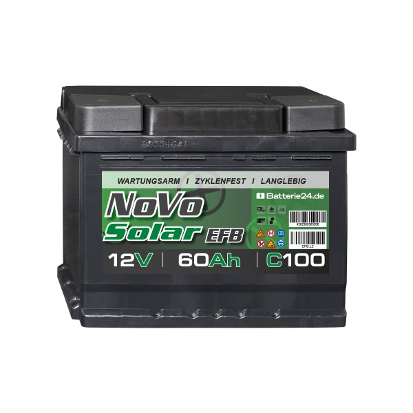 NoVo Solar EFB 12V 60Ah Versorgerbatterie