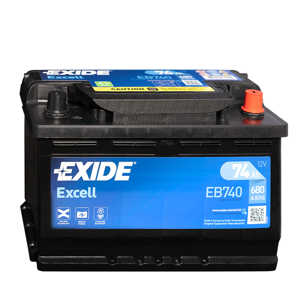Exide Excell EB740 12V 74Ah Autobatterie, Autobatterien, Starterbatterien, Fahrzeugbatterien