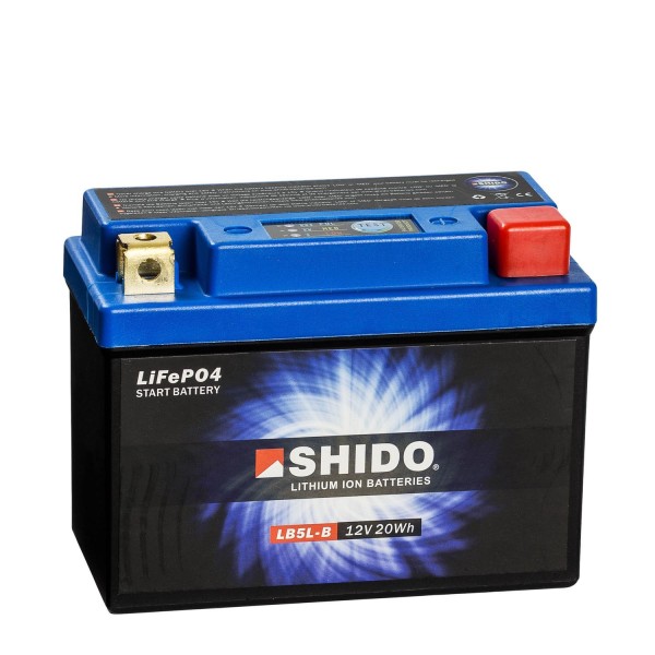 Shido Lithium Motorradbatterie LiFePO4 LB5L-B 12V