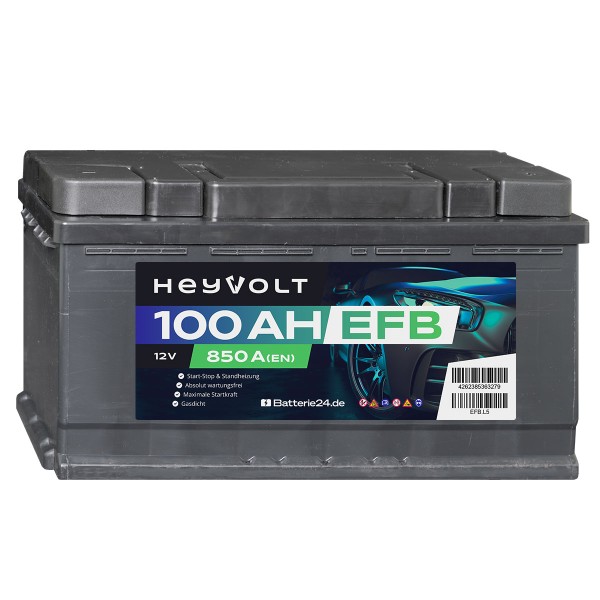 HeyVolt EFB 12V 100Ah Autobatterie