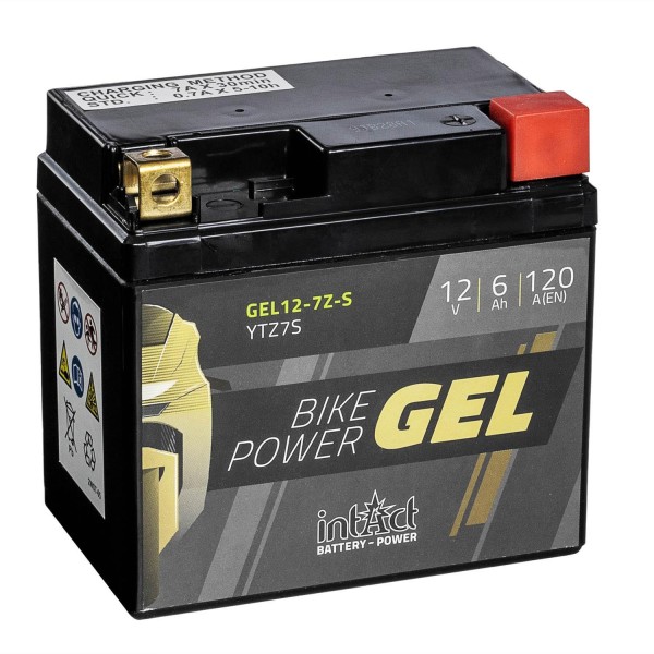 intAct Bike-Power Motorradbatterie GEL YTZ7-S 12V 6Ah Gel12-7Z-S