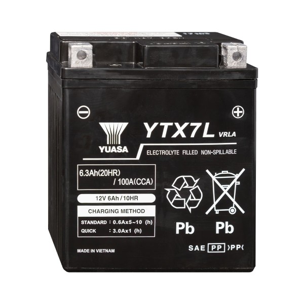 Yuasa YTX7L AGM 12V 6Ah Motorradbatterie