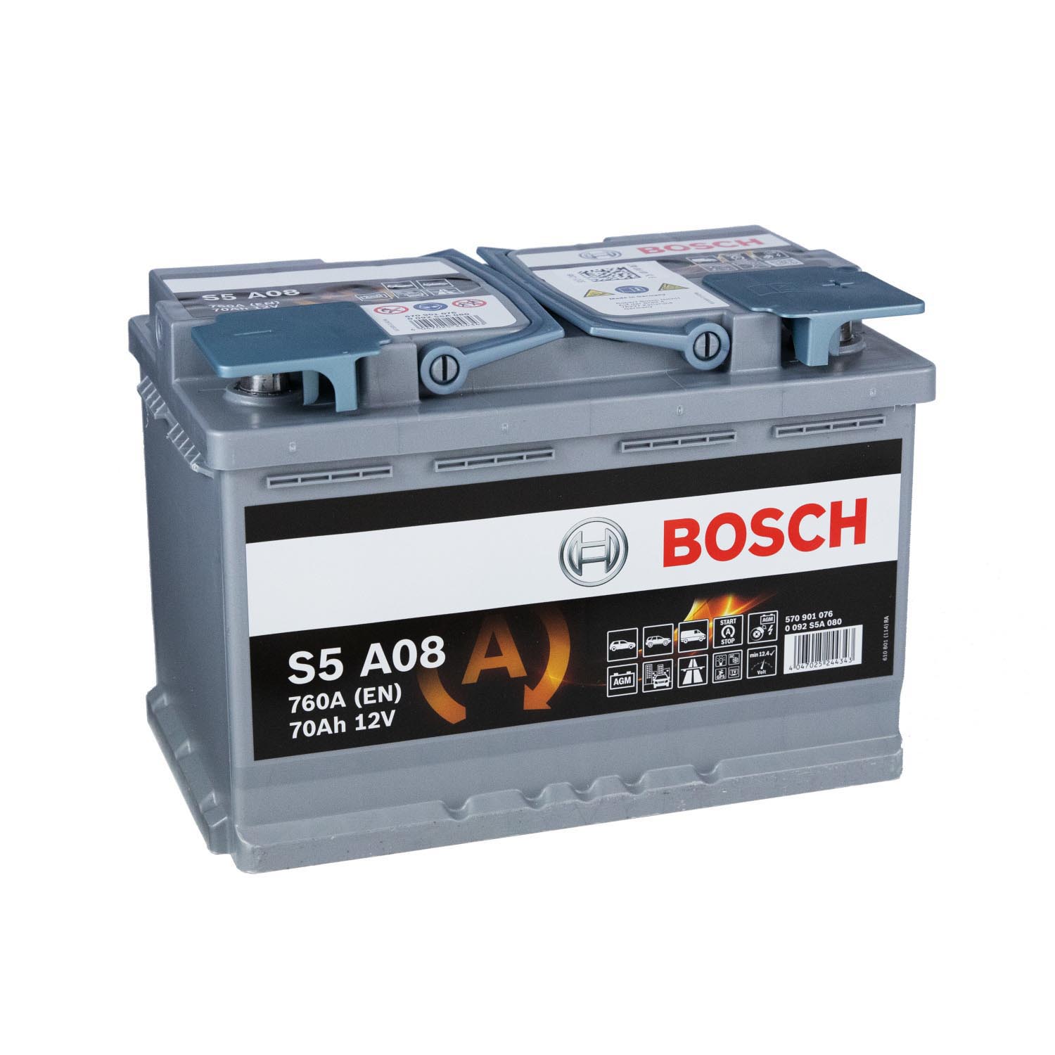 Bosch S5A08 Starterbatterie Start-Stop 12V 70Ah AGM
