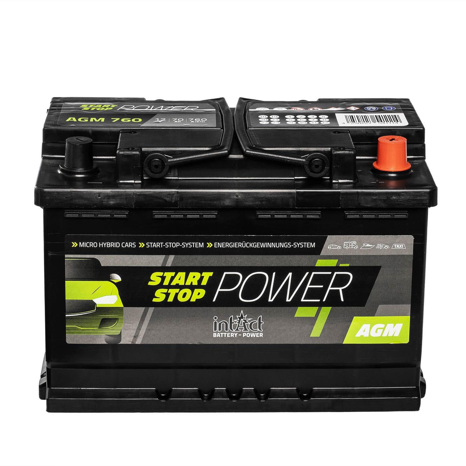 AGM Start Stop Batterie 70Ah 12V 760A Autobatterie Starterbatterie KFZ PKW  Stopp