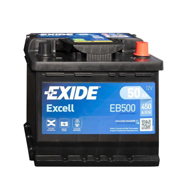 Exide Excell EB500 12V 50Ah Autobatterie
