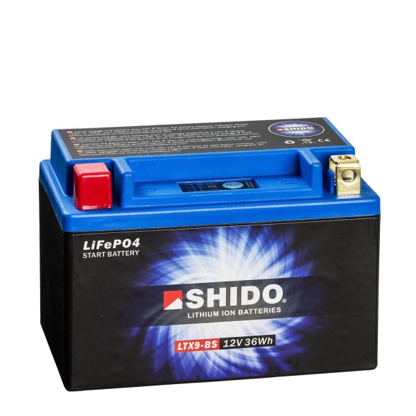Shido Lithium Motorradbatterie LiFePO4 LTX9-BS 12V