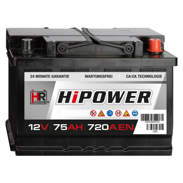 HR HiPower Autobatterie 12V 75Ah