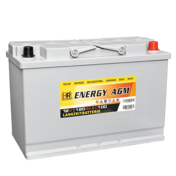 HR-ENERGY AGM Batterie 12V 120Ah