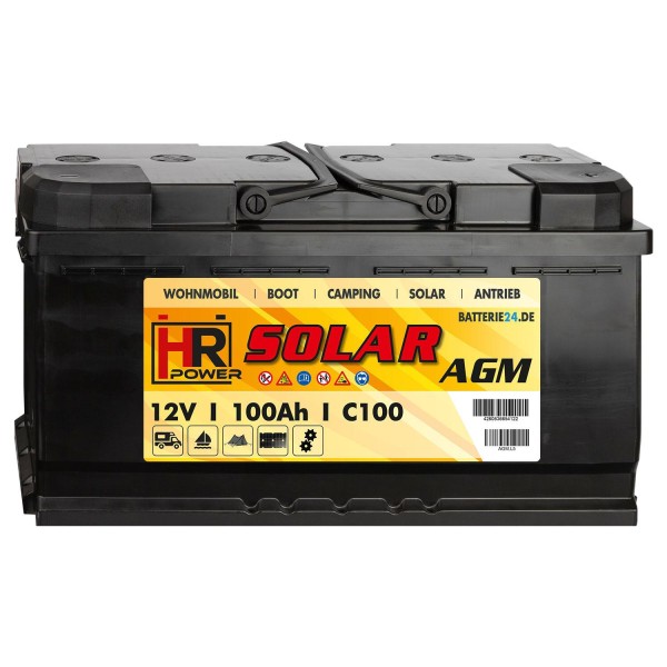 HR Solar AGM 12V 100Ah Versorgungsbatterie