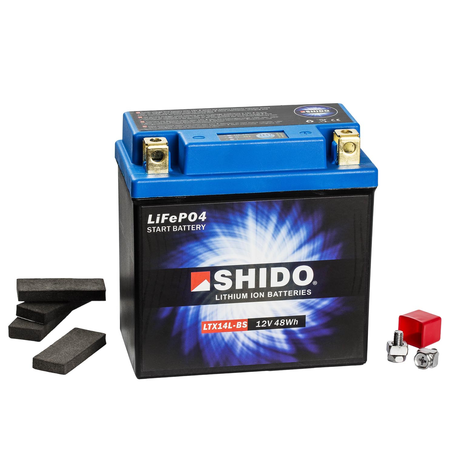 YTX14AHL-BS Quattro 12V/12AH Maße: 134x75x168 Batterie Shido Lithium LTX14AHL-BS