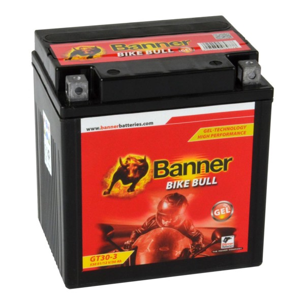 Banner Bike Bull Motorradbatterie GEL YTZ30L-BS GT30-3 12V 30Ah 53001