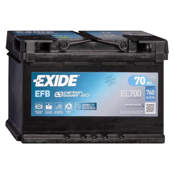 Exide EFB 12V 70Ah EL700 Autobatterie