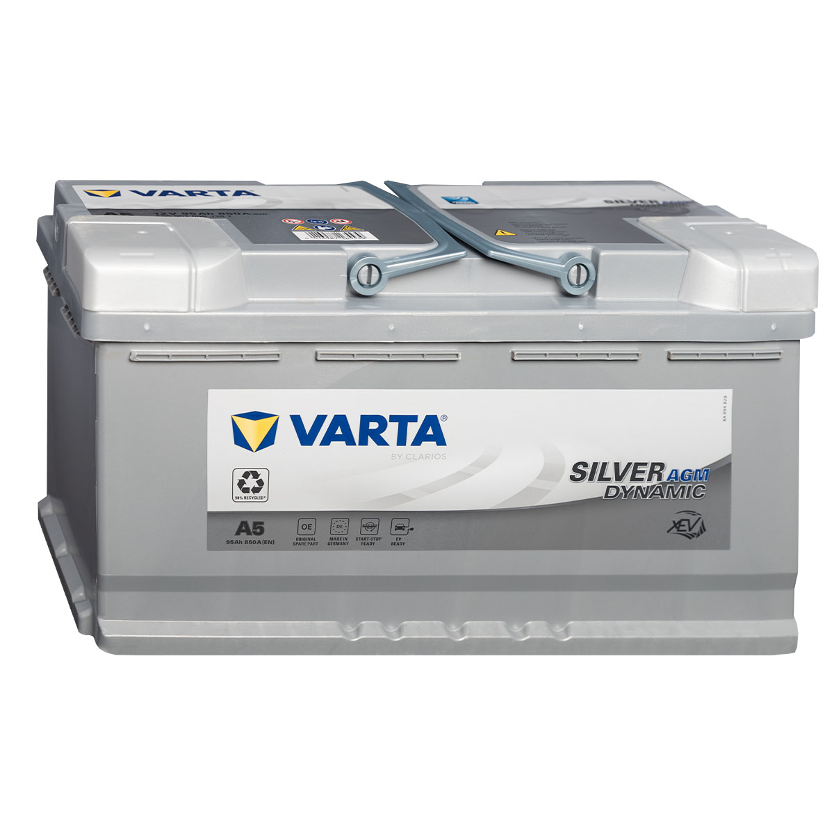 VARTA Silver Dynamic AGM Autobatterie speziell für Start-Stop-Technologie,  G14, 595 901 085, 95 Ah, 850 A - ATU