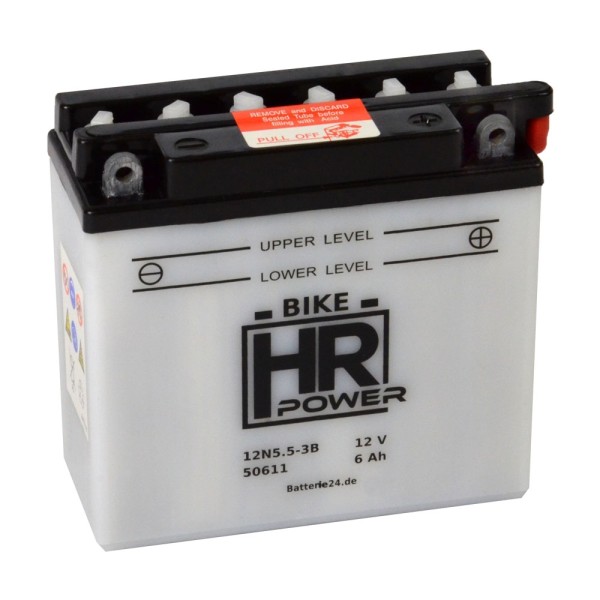 HR Bike Power Motorradbatterie 12N5.5-3B 50611 12V 6Ah trocken