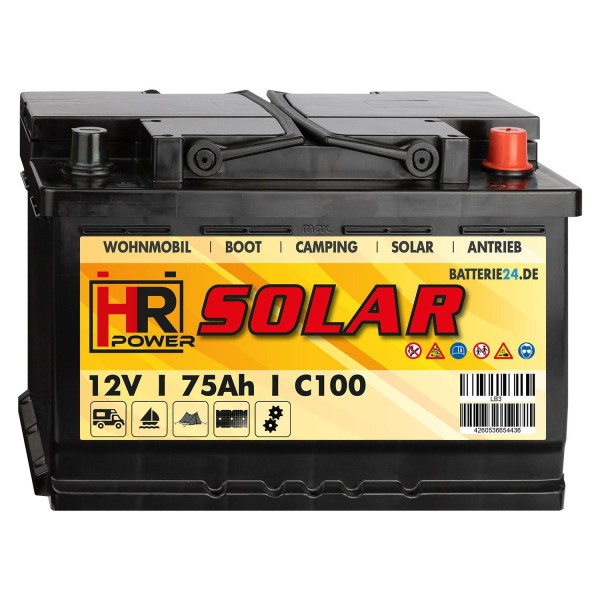 HR Solar Versorgerbatterie 12V 75Ah (USt-befreit nach §12 Abs.3 Nr. 1 S.1 UStG)