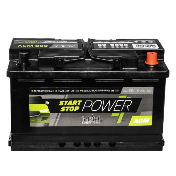 intAct Start-Stop Power AGM800 AGM Autobatterie 12V 80Ah
