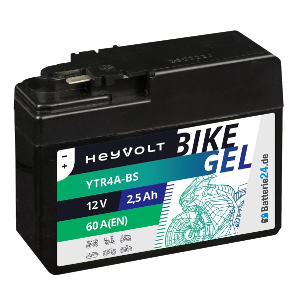 HeyVolt BIKE GEL Rollerbatterie YTR4A-BS 12V 2,5Ah