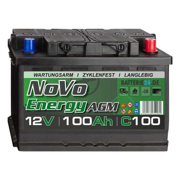 Novo Energy AGM Batterie 12V 100Ah (USt-befreit nach §12 Abs.3 Nr. 1 S.1 UStG)