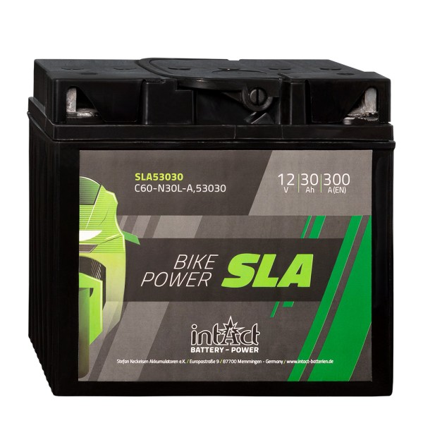 intAct SLA Motorradbatterie 53030SMF 12V 30Ah SLA53030