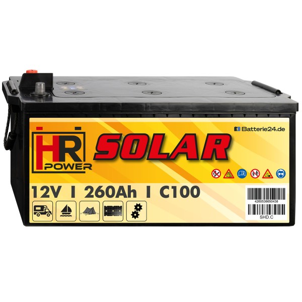 HR Solar Versorgerbatterie 12V 260Ah (USt-befreit nach §12 Abs.3 Nr. 1 S.1 UStG)