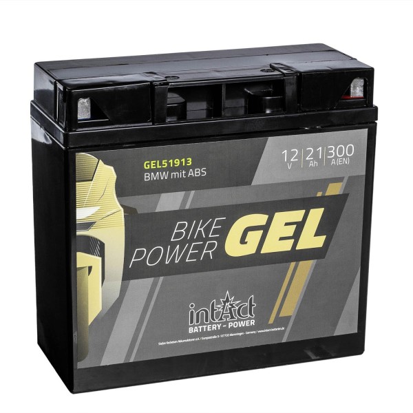 intAct Bike-Power Motorradbatterie GEL 51913 12V 21Ah BMW mit ABS Gel51913