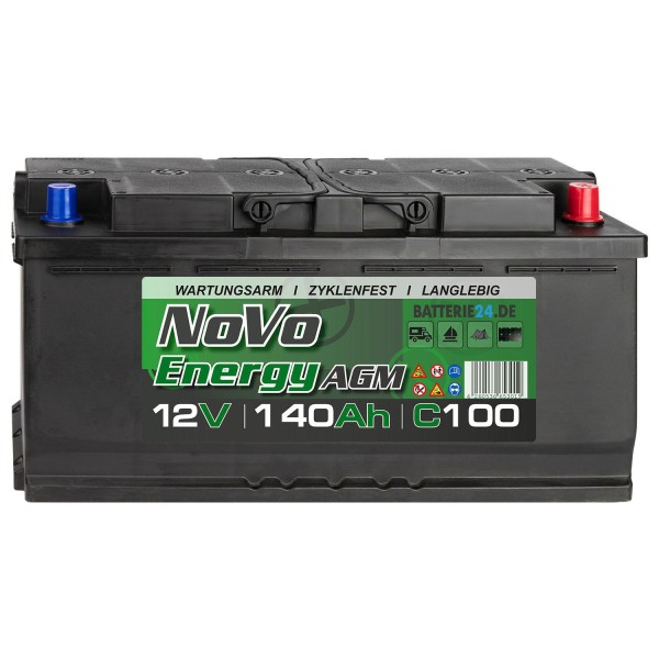 Novo Energy AGM Batterie 12V 140Ah (USt-befreit nach §12 Abs.3 Nr. 1 S.1 UStG)